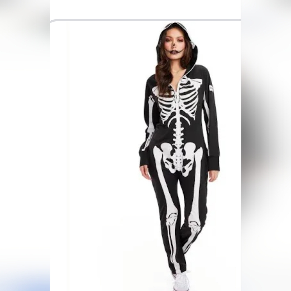 Tipsy Elves Black and White Skeleton Pajama Onesie